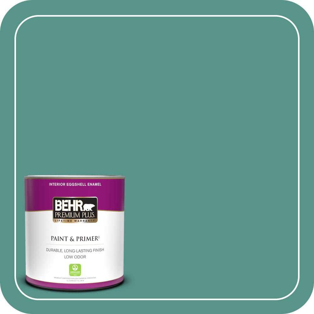 BEHR PREMIUM PLUS 1 qt. #490D-6 Thermal Spring Eggshell Enamel Low Odor Interior Paint & Primer