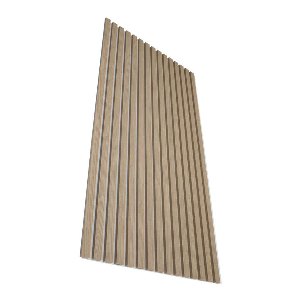 Ejoy 24 in. x 94.5 in. x 0.8 in. Acoustic Vinyl Wall Siding Panel in Light Oak Color with White Base (Set of 30-Piece) (2)