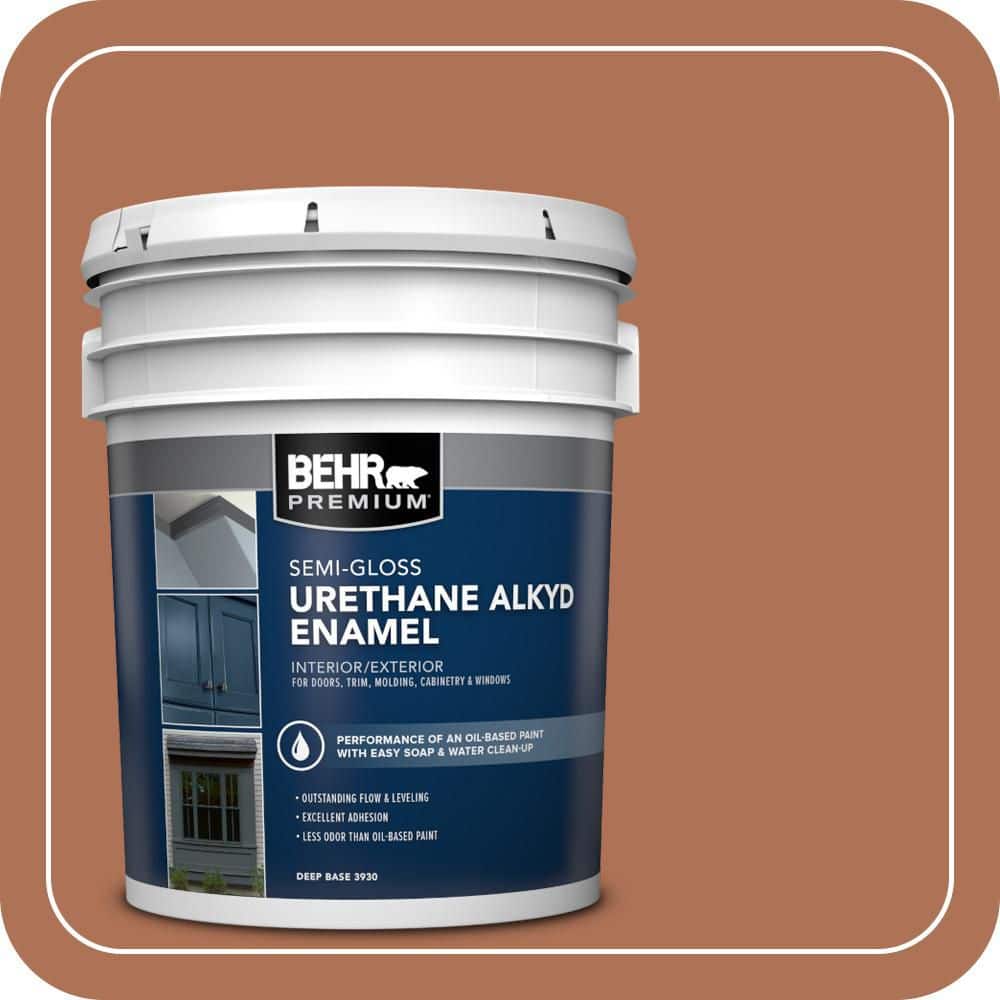 BEHR PREMIUM 5 gal. #PPU3-15 Glazed Pot Urethane Alkyd Semi-Gloss Enamel Interior/Exterior Paint