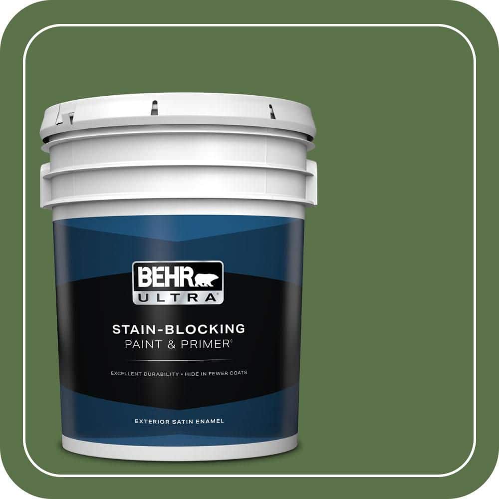 BEHR ULTRA 5 gal. #MQ6-48 Hummingbird Green Satin Enamel Exterior Paint & Primer