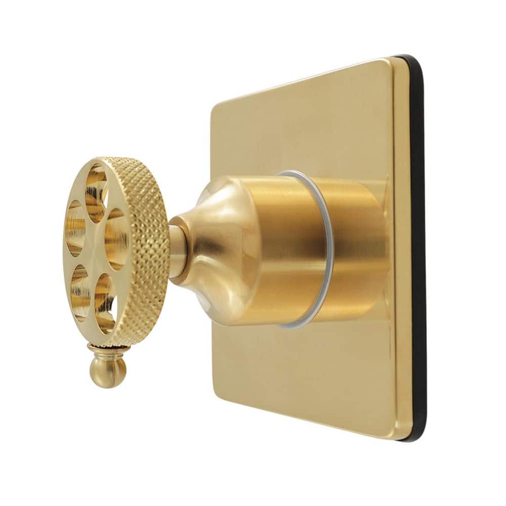 Kingston Brass Webb 3/4 in. Single-Handle 1-Hole Wall Mount 6-Way Diverter Valve with Trim Kit in Brushed Brass (1)