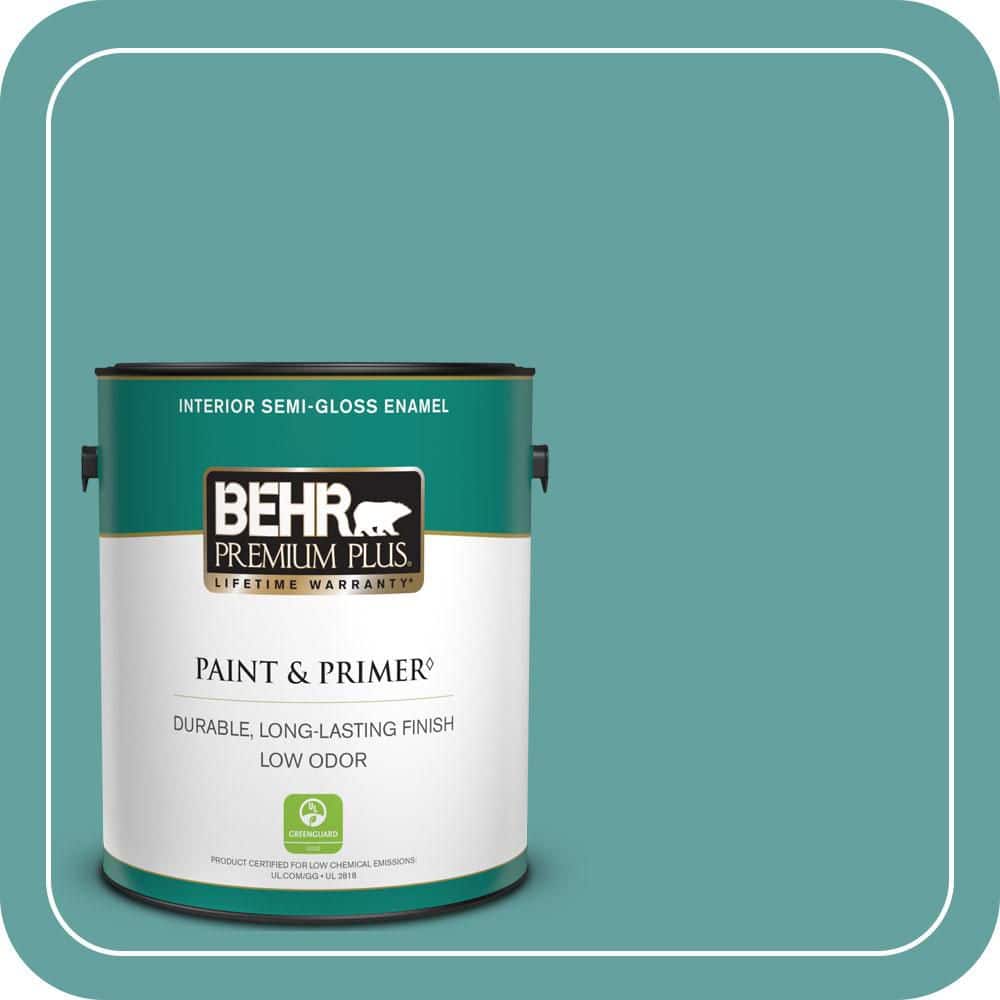 BEHR PREMIUM PLUS 1 gal. #T13-20 Folk Song Semi-Gloss Enamel Low Odor Interior Paint & Primer