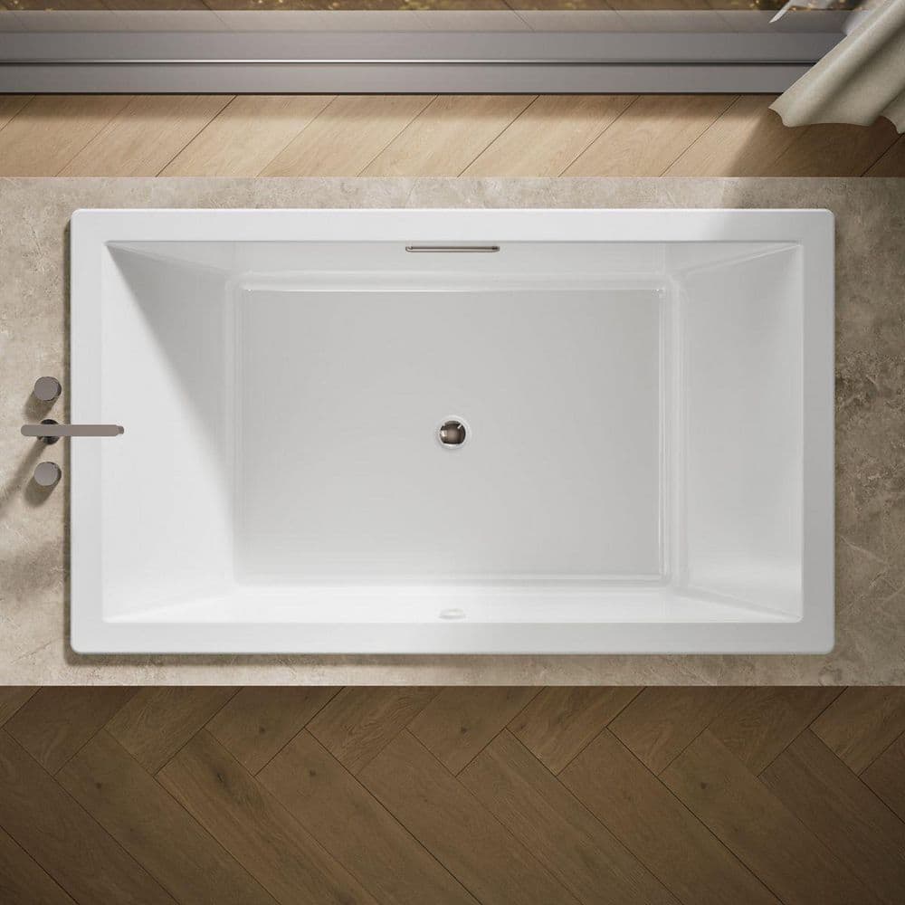 KOHLER Underscore 72 in. x 42 in. Rectangular Whirlpool Bathtub with Reversible Drain in White (3)