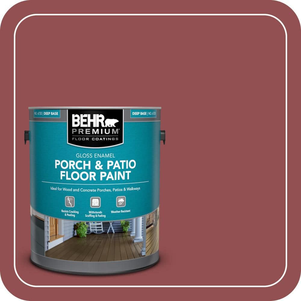BEHR PREMIUM 1 gal. #PPU1-08 Pompeian Red Gloss Enamel Interior/Exterior Porch and Patio Floor Paint