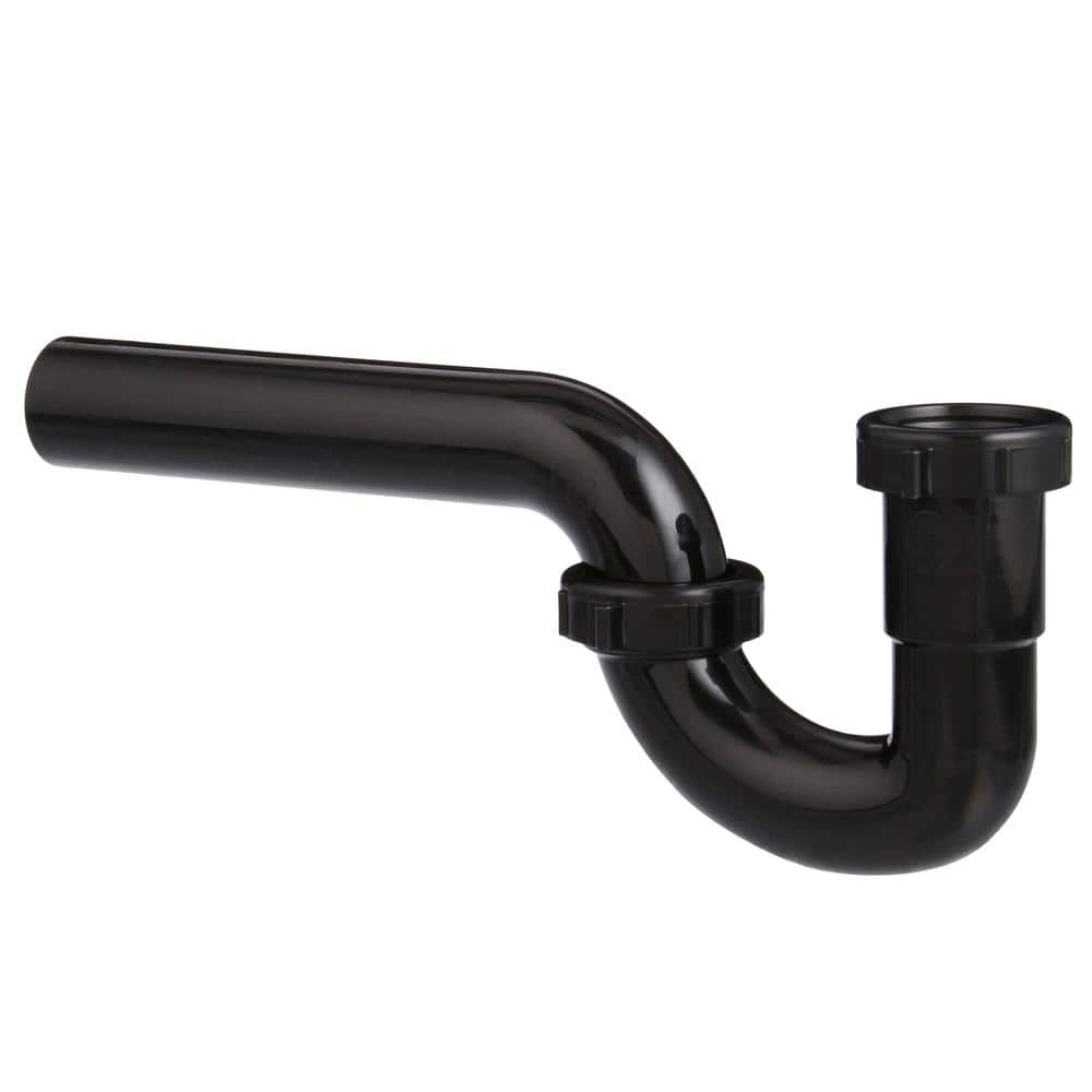 Oatey 1-1/2 in. Black Plastic Sink Drain P-Trap with Threaded Adapter (3)