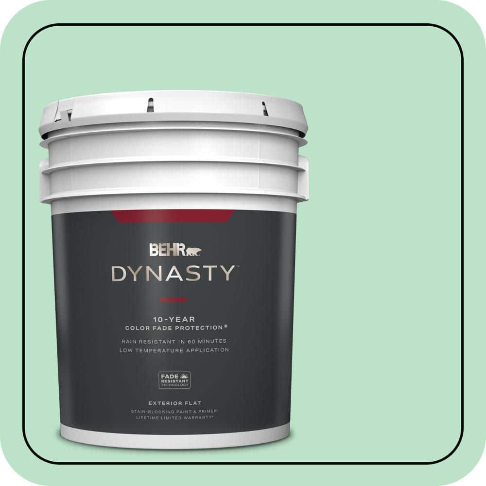 BEHR DYNASTY 5 gal. #P410-2 Spearmints Flat Exterior Stain-Blocking Paint & Primer