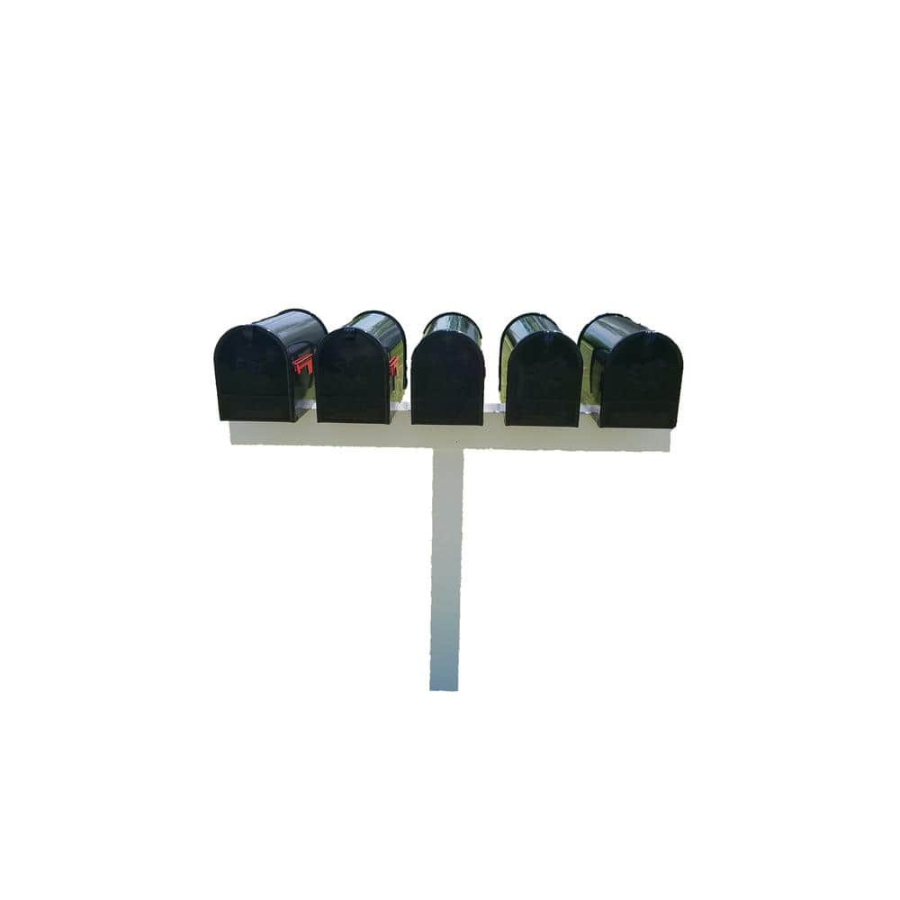 Handy Post 42 in. x 54 in. Vinyl Post Sleeve for 5 Small, Medium, Large Mailboxes, White