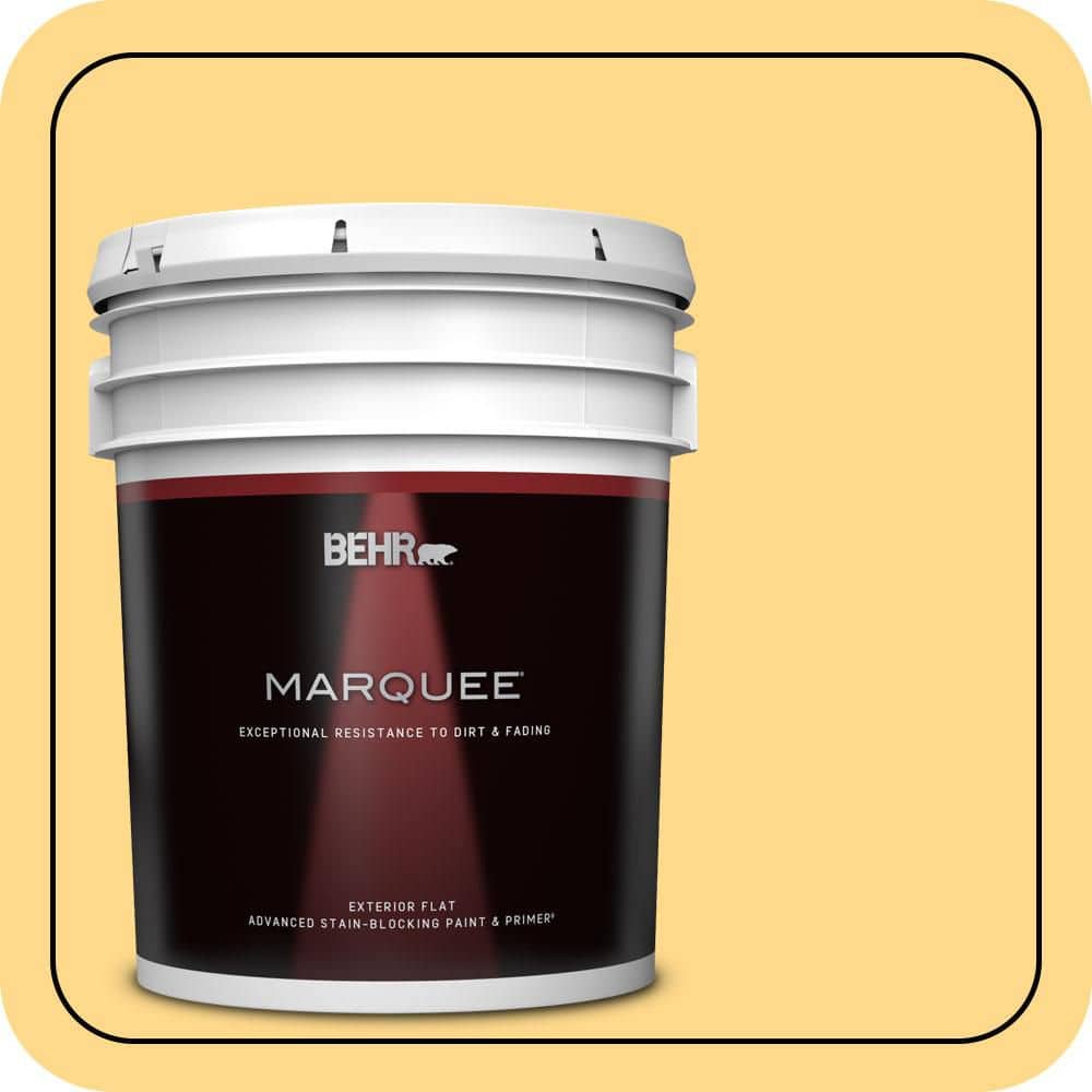 BEHR MARQUEE 5 gal. #P260-4 Banana Mania Flat Exterior Paint & Primer