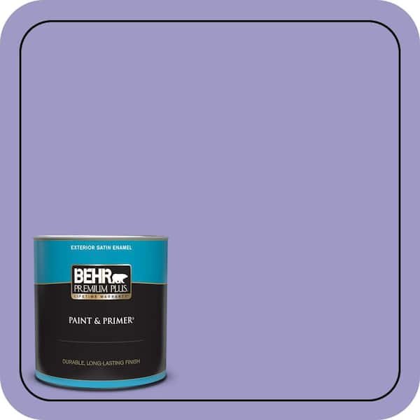 BEHR PREMIUM PLUS 1 qt. #630B-5 Majestic Violet Satin Enamel Exterior Paint & Primer (2)