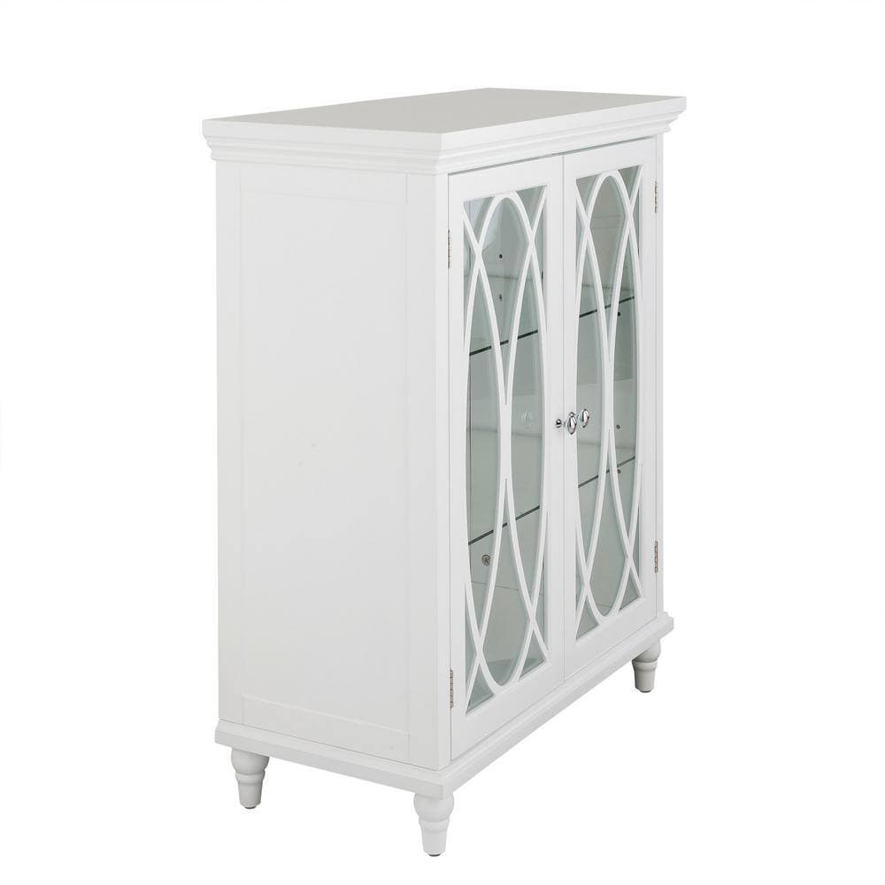 Teamson Home Florence 26 in. W x 12-1/2 in. D x 32 in. H Double Door Floor Cabinet in White (2)