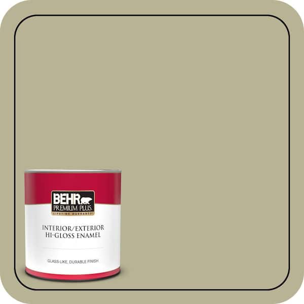 BEHR PREMIUM PLUS 1 qt. #PPU9-09 Seedling Hi-Gloss Enamel Interior/Exterior Paint & Primer (2)
