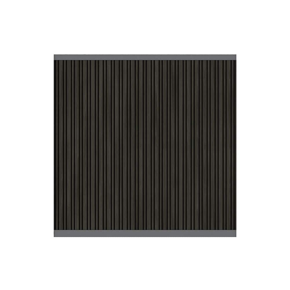 NewTechWood UltraEasy 6 ft. x 6 ft. Indian Ebony Composite Hybrid Style Vertical Fence Panel Kit with Gray Frame (1)