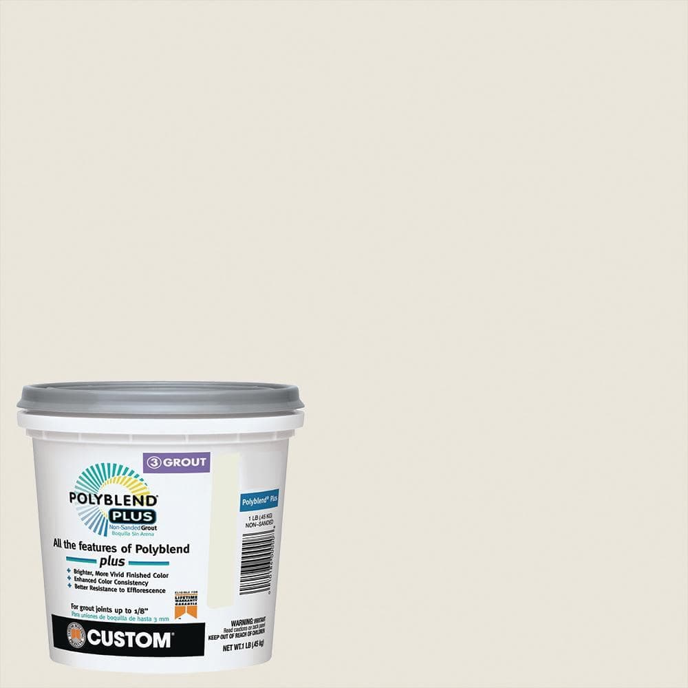 Custom Building Products Polyblend Plus #381 Bright White 1 lb. Unsanded Grout