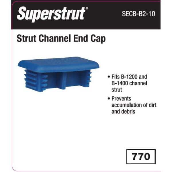 Superstrut 14-Gauge Blue Strut End Cap for B Series Channel (2-Pack) (SECB-B2-10) (2)