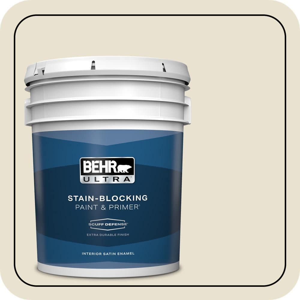 BEHR ULTRA 5 gal. #S330-1 Baby Artichoke Extra Durable Satin Enamel Interior Paint & Primer