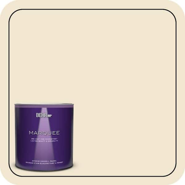 BEHR PREMIUM PLUS 5 gal. #330E-1 Informal Ivory Semi-Gloss Enamel Low Odor Interior Paint & Primer (4)