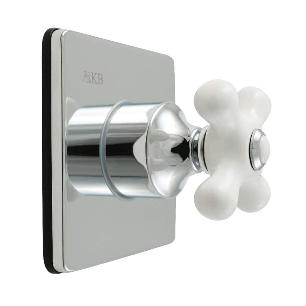 Kingston Brass Restoration 3/4 in. Single-Handle 1-Hole Wall Mount 6-Way Diverter Valve with Trim Kit in Polished Chrome