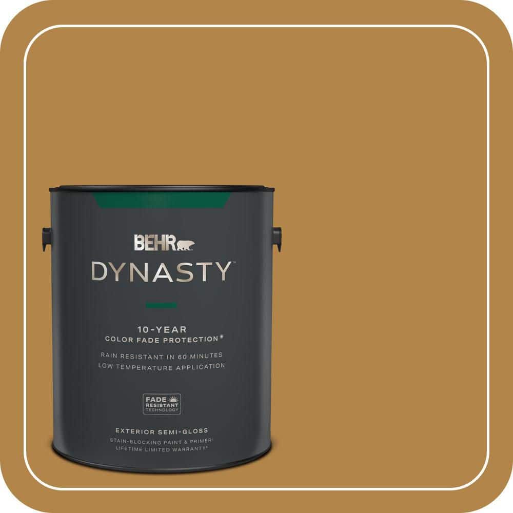 BEHR DYNASTY 1 gal. #MQ4-09 Rice Curry Semi-Gloss Exterior Stain-Blocking Paint & Primer