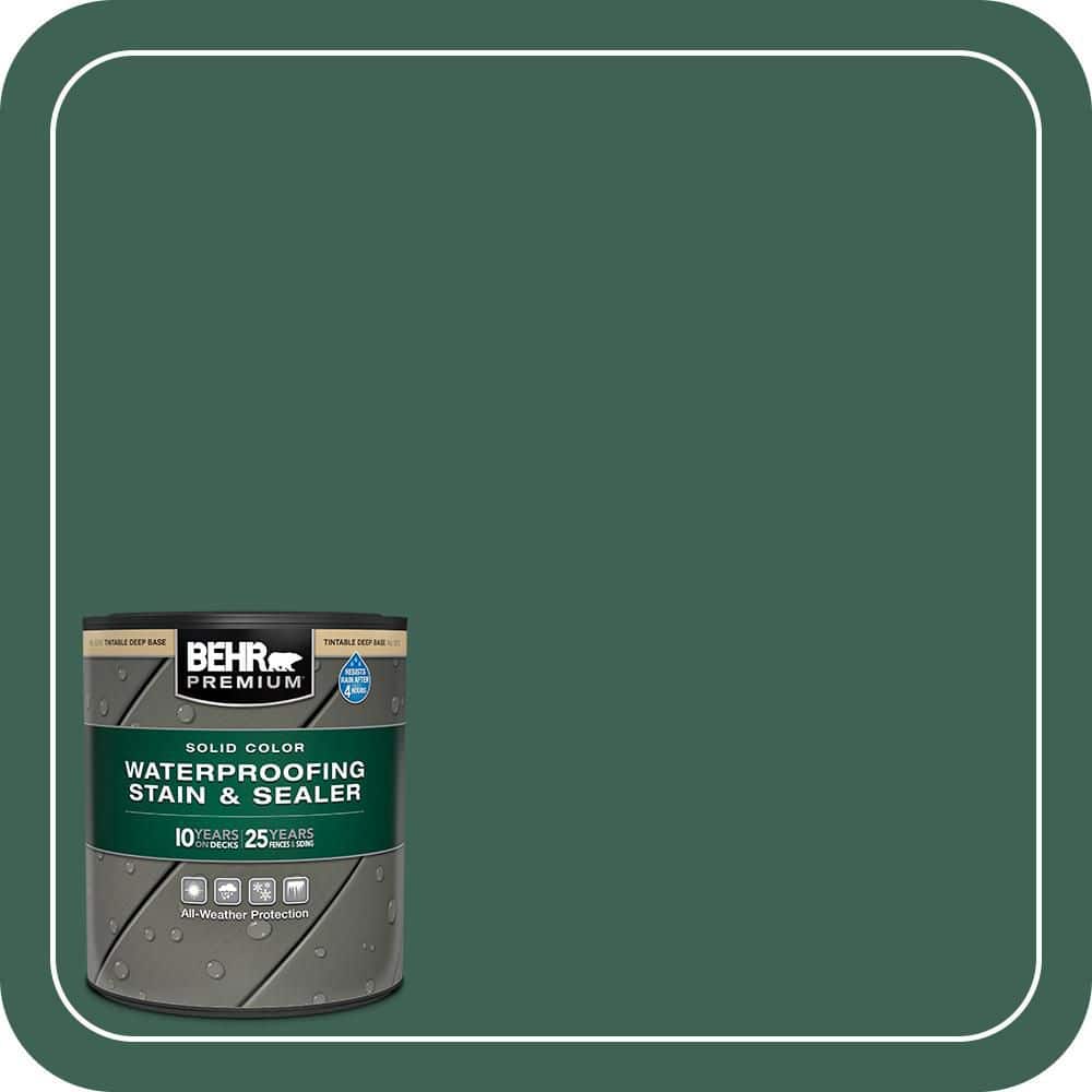 BEHR PREMIUM 1 qt. #M430-7 Green Agate Solid Color Waterproofing Exterior Wood Stain and Sealer (1)