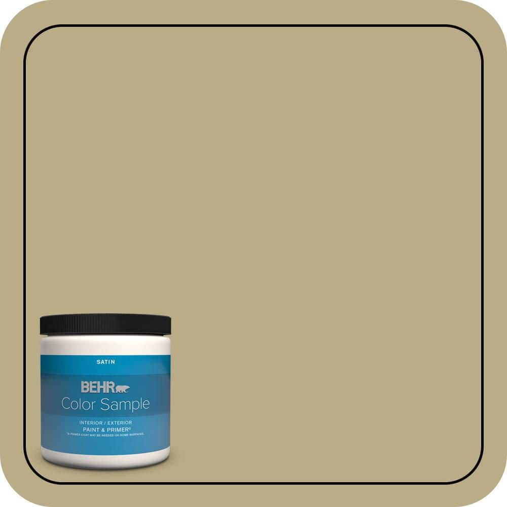 BEHR PREMIUM PLUS #S330-4 Fennel Seed Flat Interior/Exterior Paint & Primer Color Sample (1)