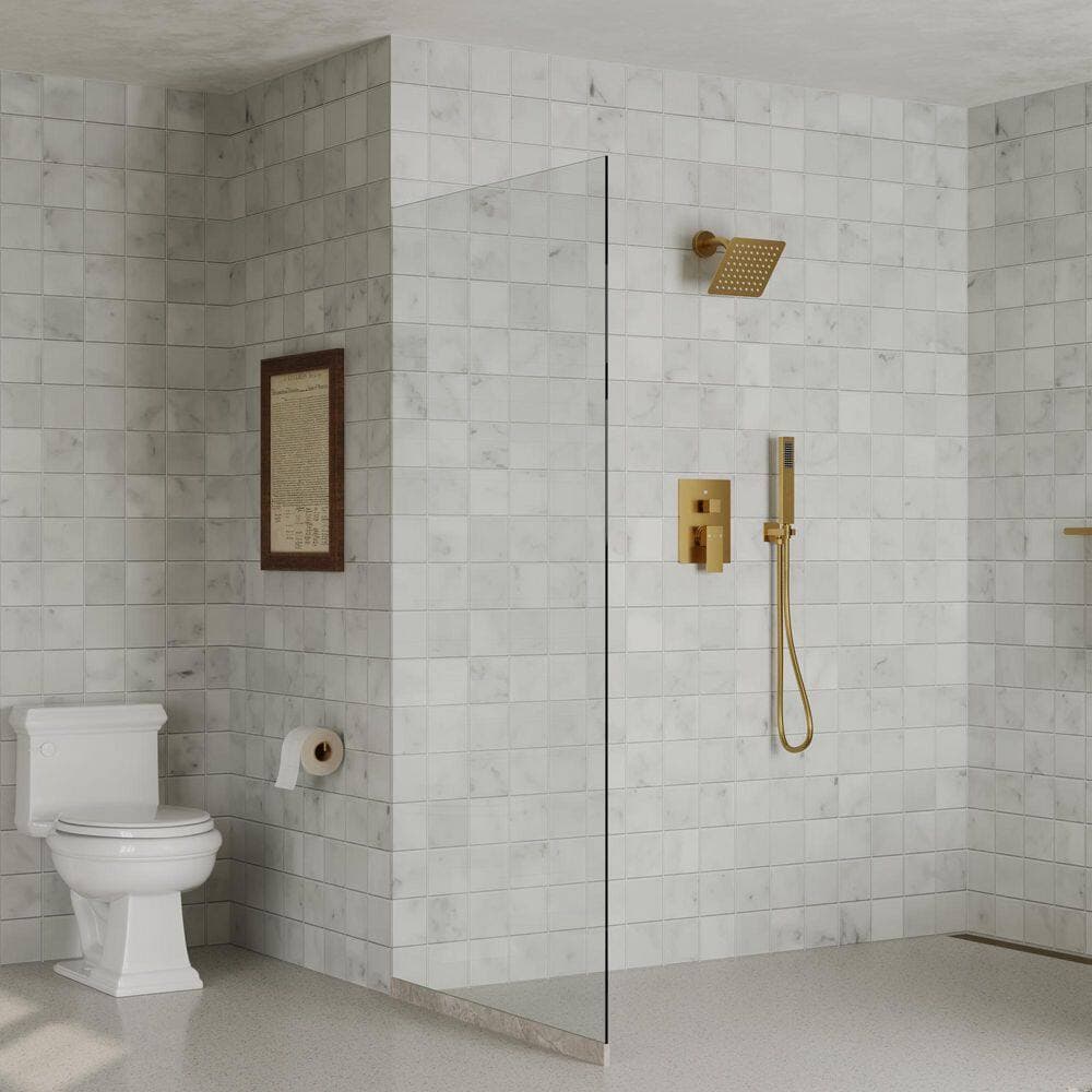 YAWWALK 2-Handle 2-Spray Shower Faucet 2.5 GPM with Pressure Balance Valve, 6 in. Shower Head (3)