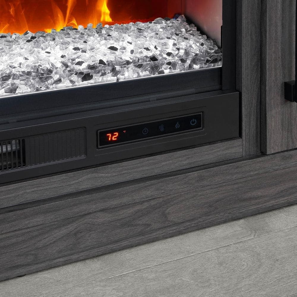 Whalen 65 in. Fireplace Console-Dark and Medium Charcoal Birch Grain (2)