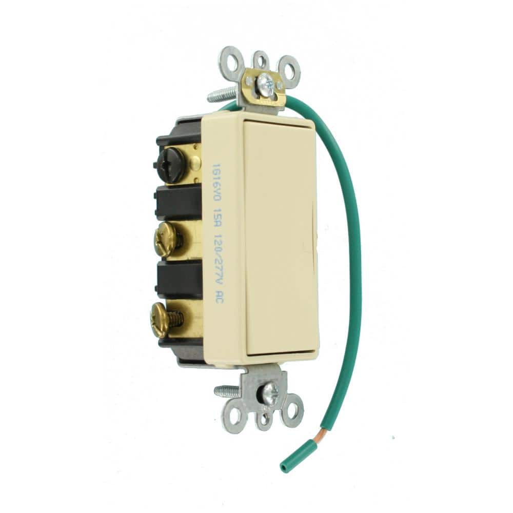 Leviton 15 Amp Decora Plus Commercial Grade Double Pole Double-Throw Center-Off Maintained Contact Rocker Switch, Ivory (2)