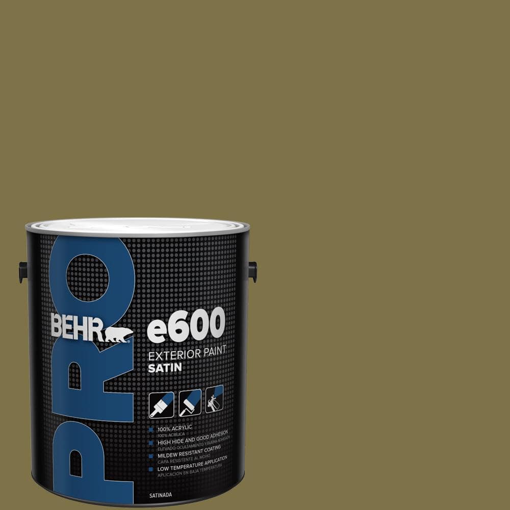 BEHR PRO 1 gal. #S330-7 Olive Shade Satin Exterior Paint