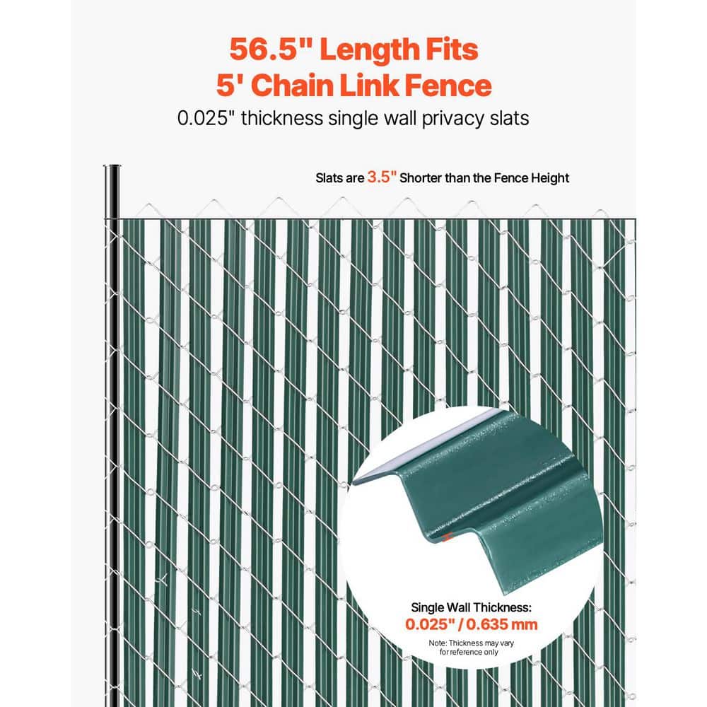 VEVOR Bottom Locking Privacy Slats Composite Fence Panel Single-Wall Vertical Bottom-Locking Slats Green (2)