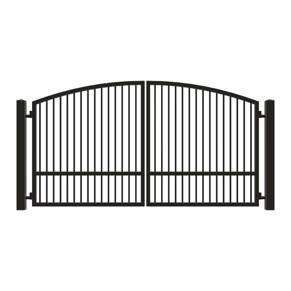 Unbranded Driveway Gate — Swing, Center, Arch, Single, Black — 140"W x 72"H (1)