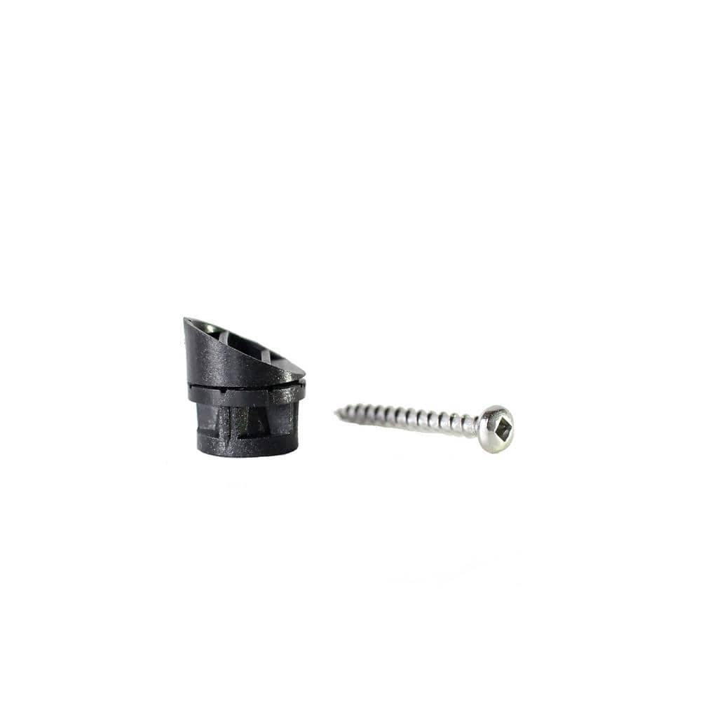 Precision Black Round Stair and Horizontal Plastic Baluster Connectors (100-Contractor Pack) (3)