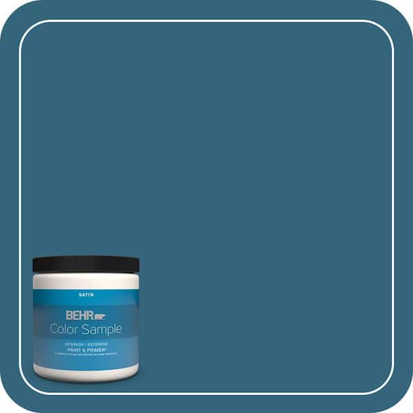 BEHR PREMIUM PLUS 8 oz. #550D-7 Southern Evening Satin Enamel Interior/Exterior Paint & Primer Color Sample (2)