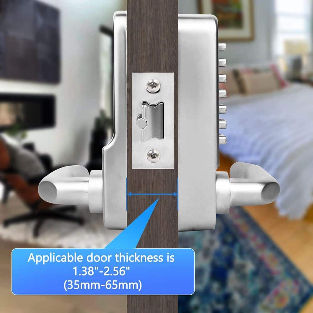 Unbranded Mechanical Door Lock with Adjustable Deadlatch Keyless Waterproof Keypad for Outdoor Indoor Use Silver (2)