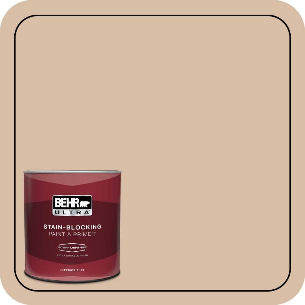 BEHR ULTRA 1 qt. #S240-3 Ash Blonde Extra Durable Flat Interior Paint & Primer