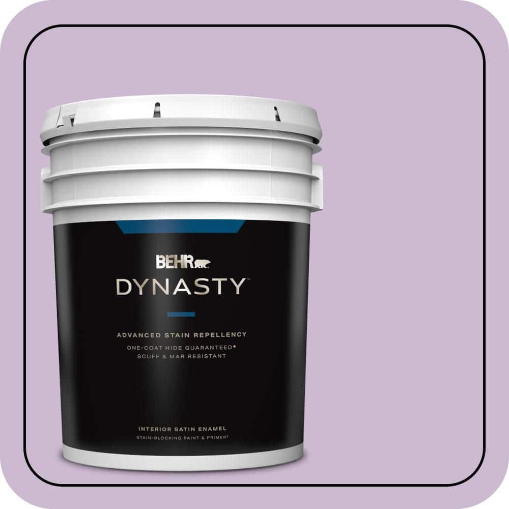 BEHR DYNASTY 5 gal. #660C-3 Sweet Petal Satin Enamel Interior Stain-Blocking Paint & Primer