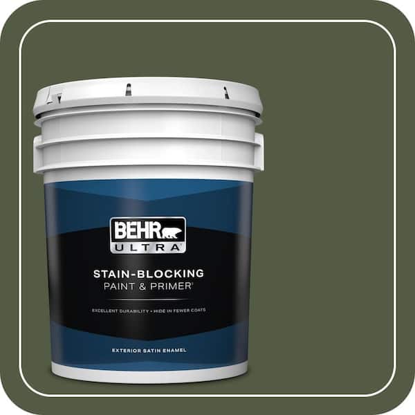 BEHR ULTRA 5 gal. #MQ6-54 River Forest Satin Enamel Exterior Paint & Primer (2)