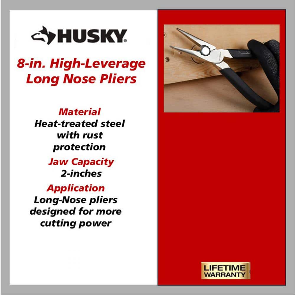 Husky 8 in. L Nose Pliers (4)