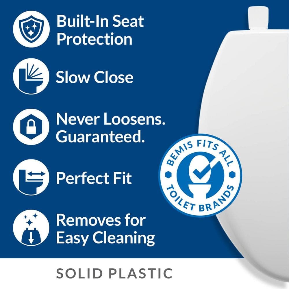 BEMIS Affinity Mr. Clean Round Soft-Close Antimicrobial Easy-Clean Plastic Toilet Seat in White (3)