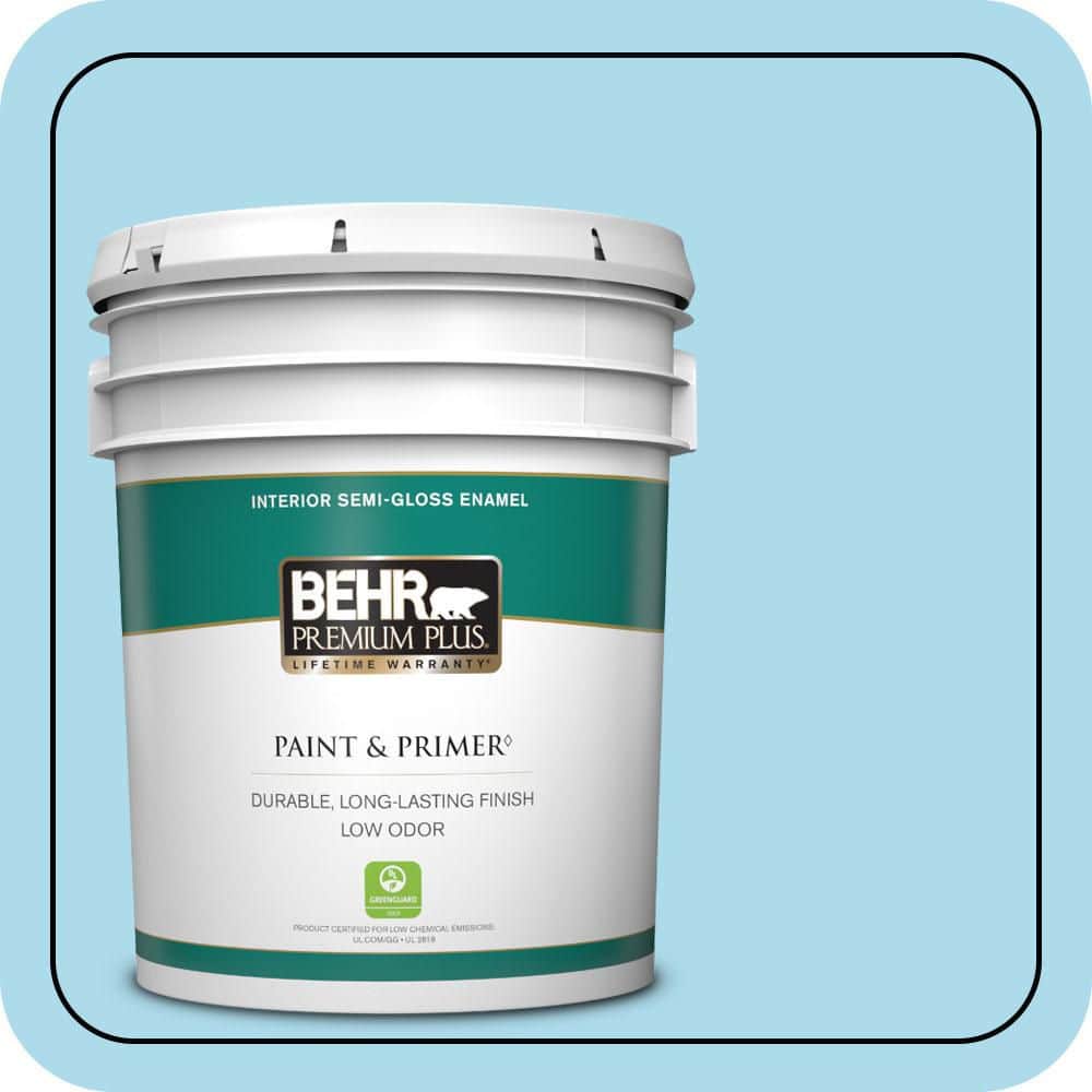 BEHR PREMIUM PLUS 5 gal. #530A-3 Frosty Glade Semi-Gloss Enamel Low Odor Interior Paint & Primer