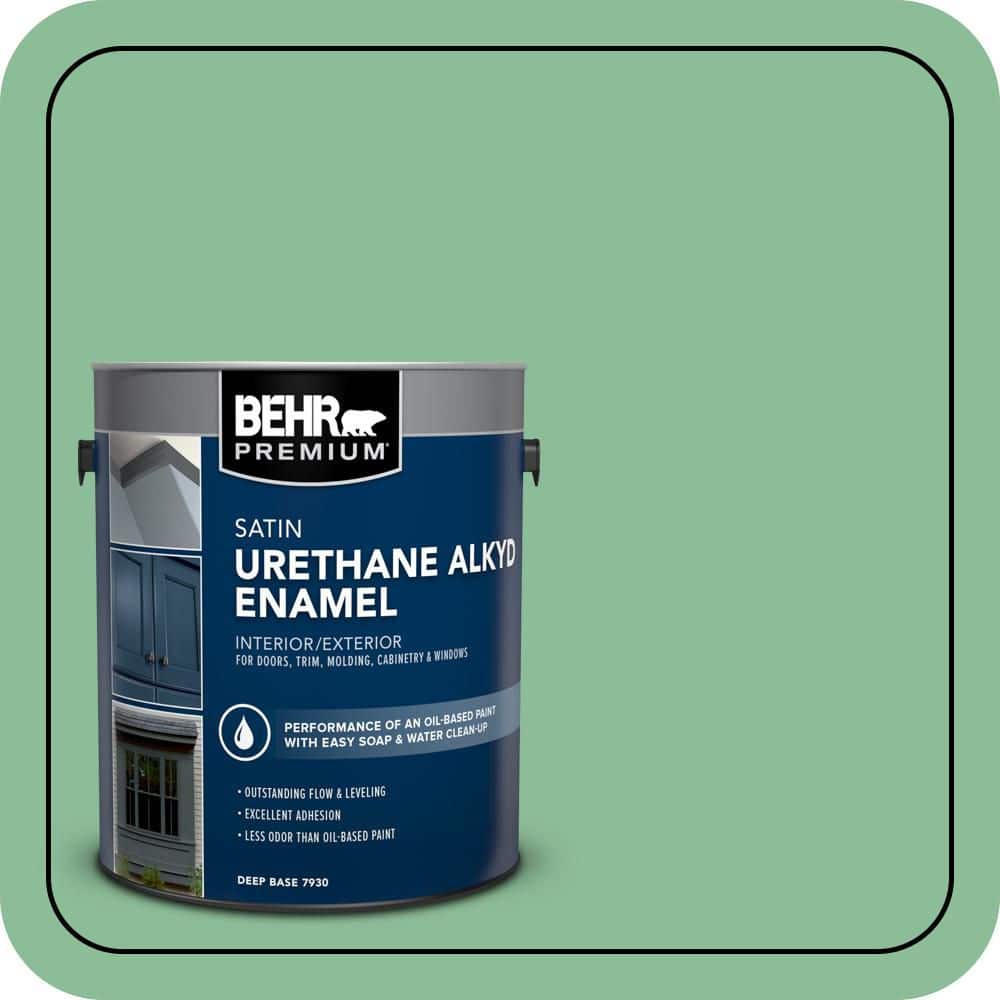 BEHR PREMIUM 1 gal. #M410-4 Garden Swing Urethane Alkyd Satin Enamel Interior/Exterior Paint