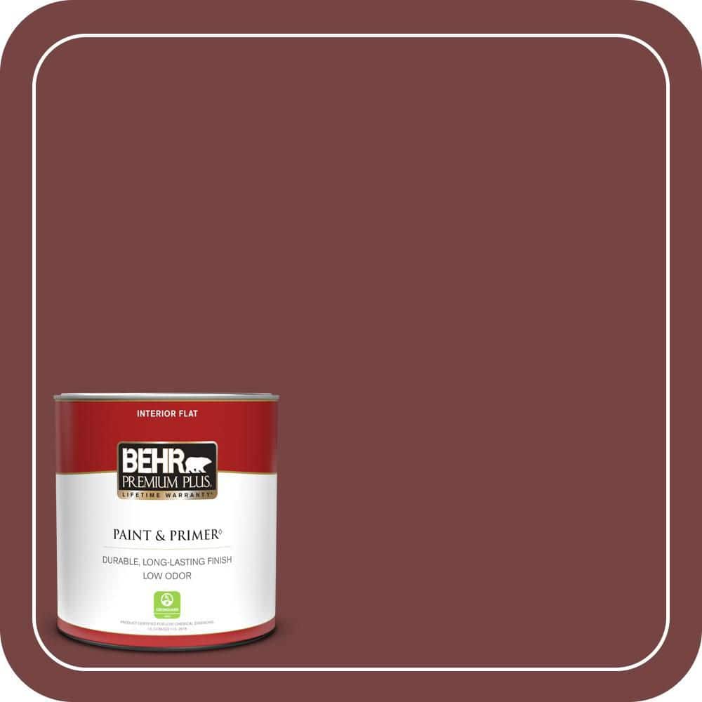 BEHR PREMIUM PLUS #S130-7 Cherry Cola Flat Low Odor & Primer (1)