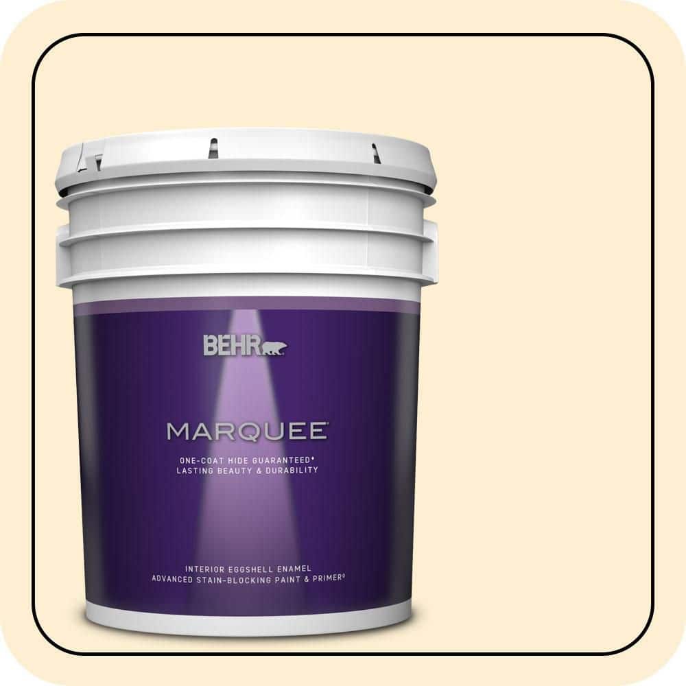 BEHR MARQUEE 5 gal. #YL-W03 Honied White Eggshell Enamel Interior Paint & Primer
