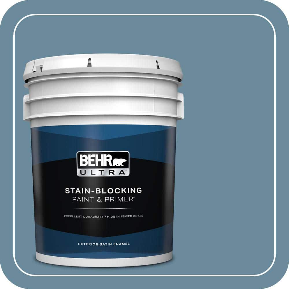 BEHR ULTRA 5 gal. #550F-5 Winter Lake Satin Enamel Exterior Paint & Primer