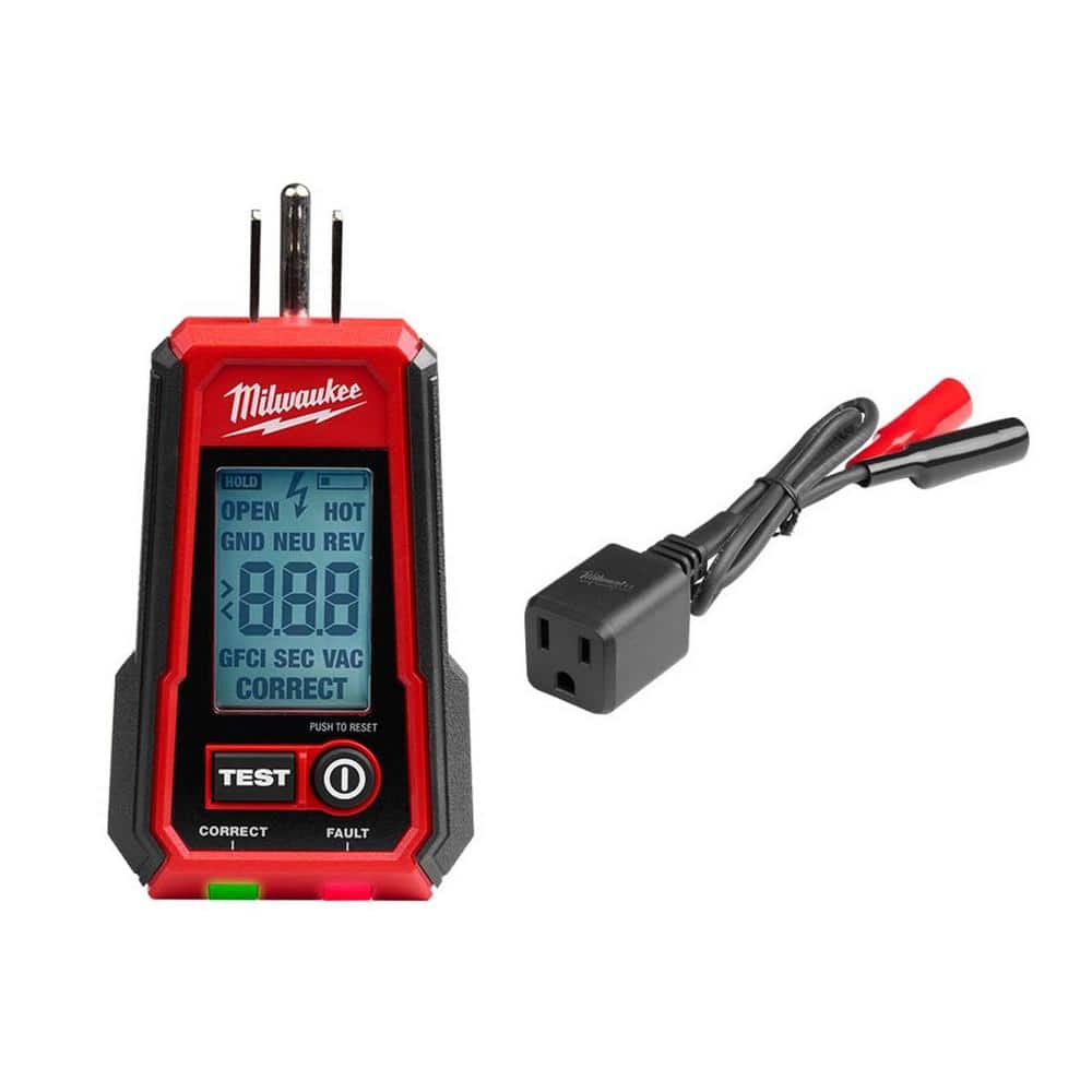 Milwaukee Digital GFCI Receptacle Tester with Circuit Breaker Finder Accessory
