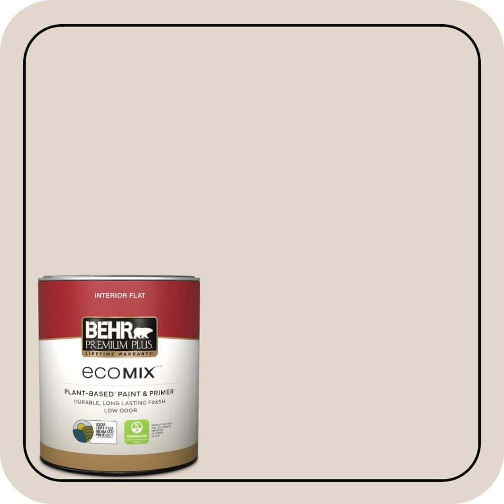 BEHR PREMIUM PLUS #MQ3-36 Translucent Silk Flat EcoMix Plant-Based & Primer (1)