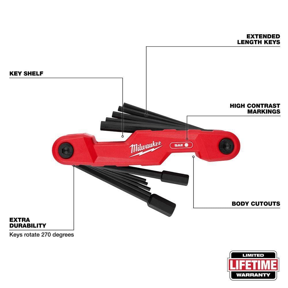 Milwaukee SAE Electrician's Folding Hex Key Set (11 Key) and 6" & 10" Adjustable Wrench Set (2-Piece) (2)