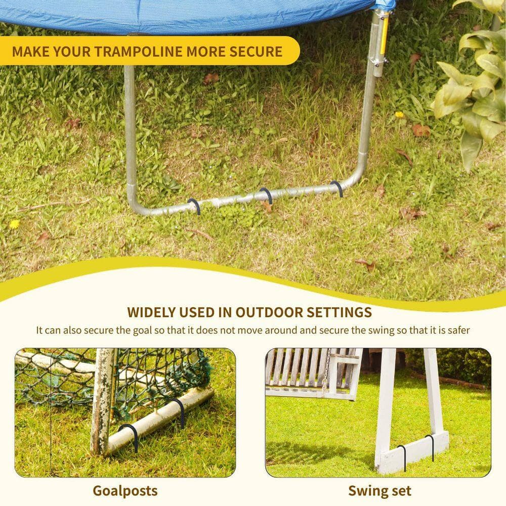 Laybus Heavy Duty 12 in. Steel U Hook Metal Fence Stakes Ground Anchors, 8-Pack (3)