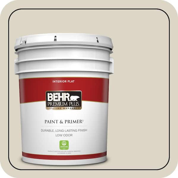BEHR PREMIUM PLUS 5 gal. #N310-2 Arid Landscape Flat Low Odor Interior Paint & Primer (2)