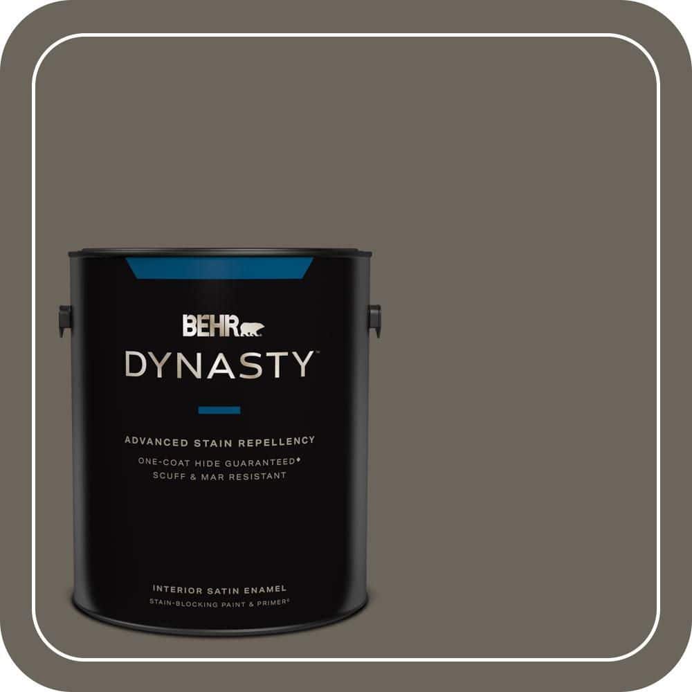 BEHR DYNASTY 1 gal. #N360-6 Patio Stone One-Coat Hide Satin Enamel Interior Stain-Blocking Paint & Primer