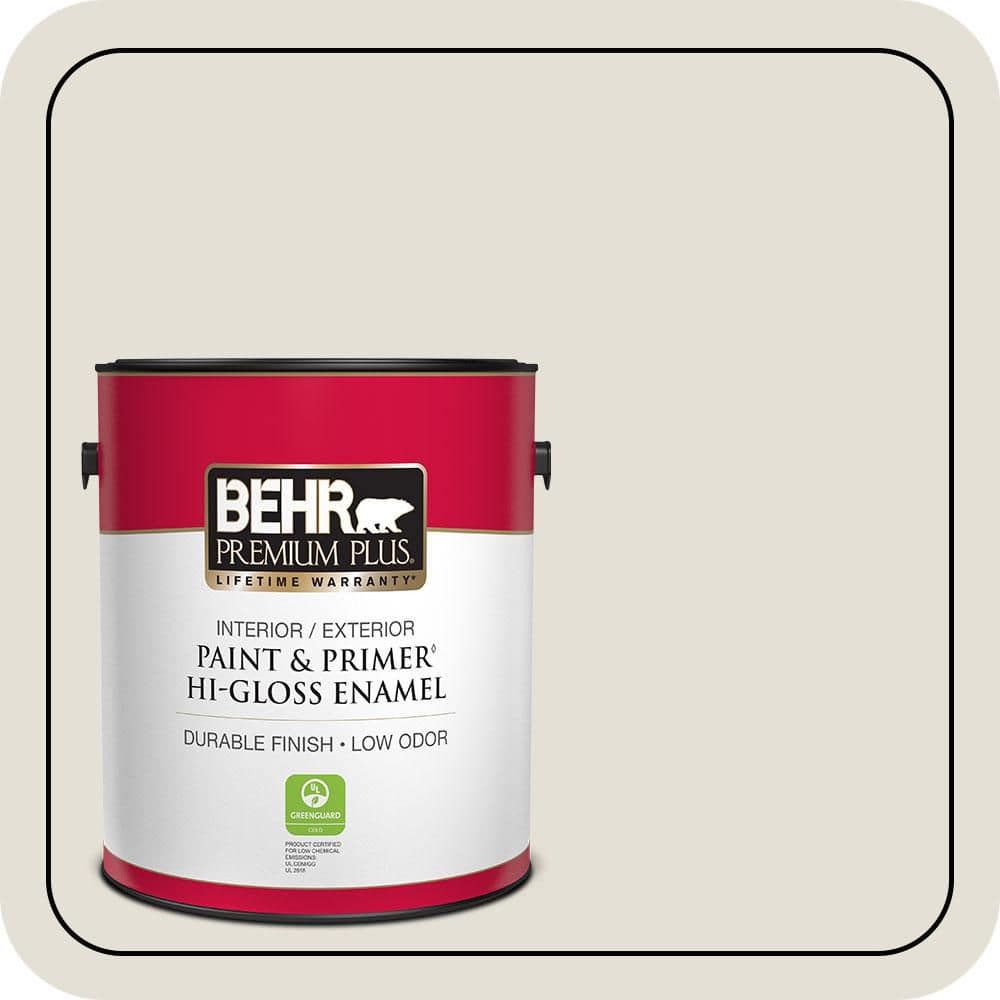 BEHR PREMIUM PLUS 1 gal. #T18-09 Soft Focus Hi-Gloss Enamel Interior/Exterior Paint & Primer